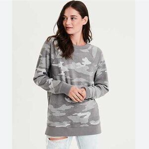 Gray Camo American Eagle Crewneck Sweatshirt